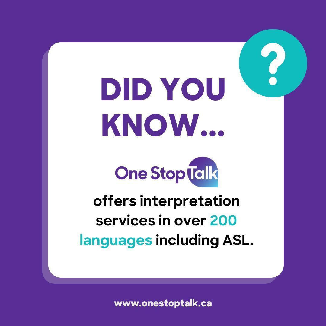 Did you know that #OneStopTalk proudly offers #Counselling and #therapy services in over 200 languages, including #ASL? Learn more about how we can help you by visiting onestoptalk.ca/faqpage/ today. #OSTPM  #YouthMentalHealth