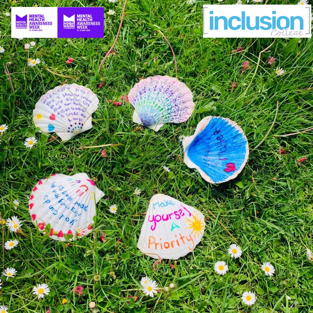 'When life gives you a hundred reasons to cry show life that you have a million reasons to smile and laugh!' a quote from one of our students who decorated shells during #MentalHealthAwarenessWeek #MomentsforMovement #GreenSpaces #MentalHealthMatters