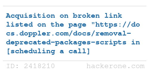 Doppler disclosed a bug submitted by @JoaoGomes12243: hackerone.com/reports/2418210 #hackerone #bugbounty