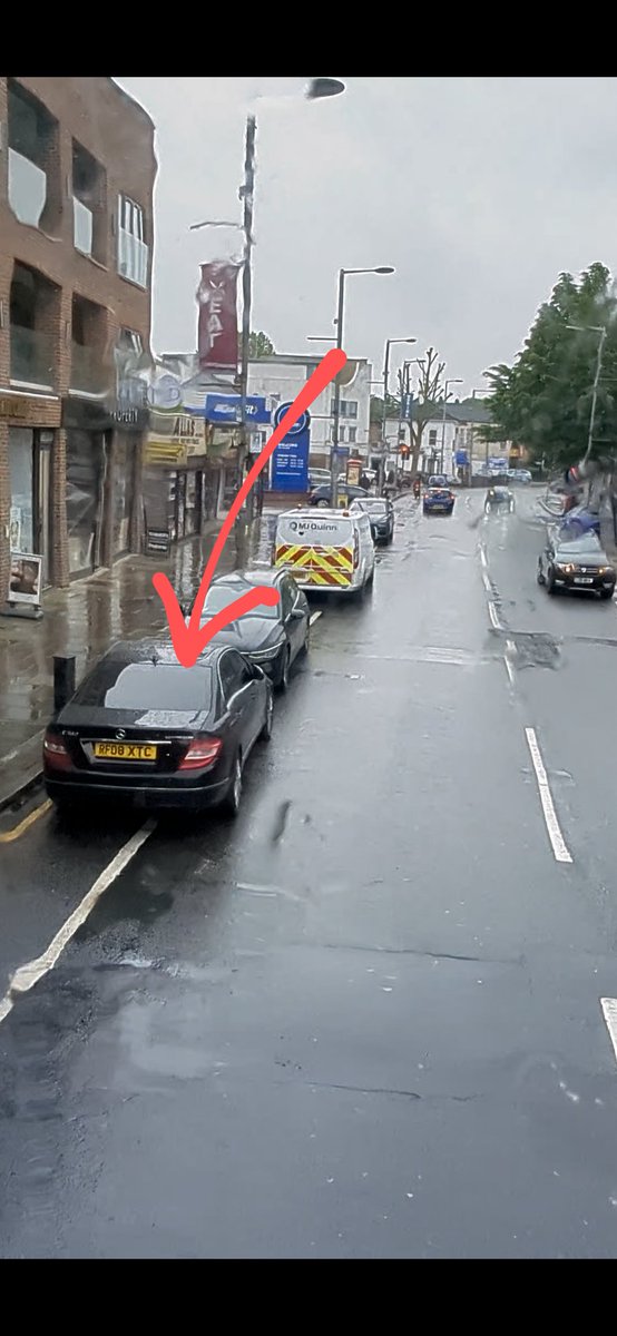 West Ealing Velodrome.
15.00hrs.
Children leaving school. A few will be cycling along this route on their way home.
The blue Seat parked outside 142 The Broadway, is regularly there all day. The Mercedes? You already know.
Hyper Marche/Tesco? Cycle Lane full of cars. 
Are things
