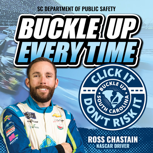 theSCDPS's tweet photo. Even professional @NASCAR driver @RossChastain knows that wearing a seat belt isn't just a good habit, it's a lifesaver.
Your safety is worth the time it takes to #BuckleUp. Every trip, every time.
#BuckleUpSouthCarolina #BuckleUpSC #ClickItDontRiskIt https://t.co/iljqrtE2JA
