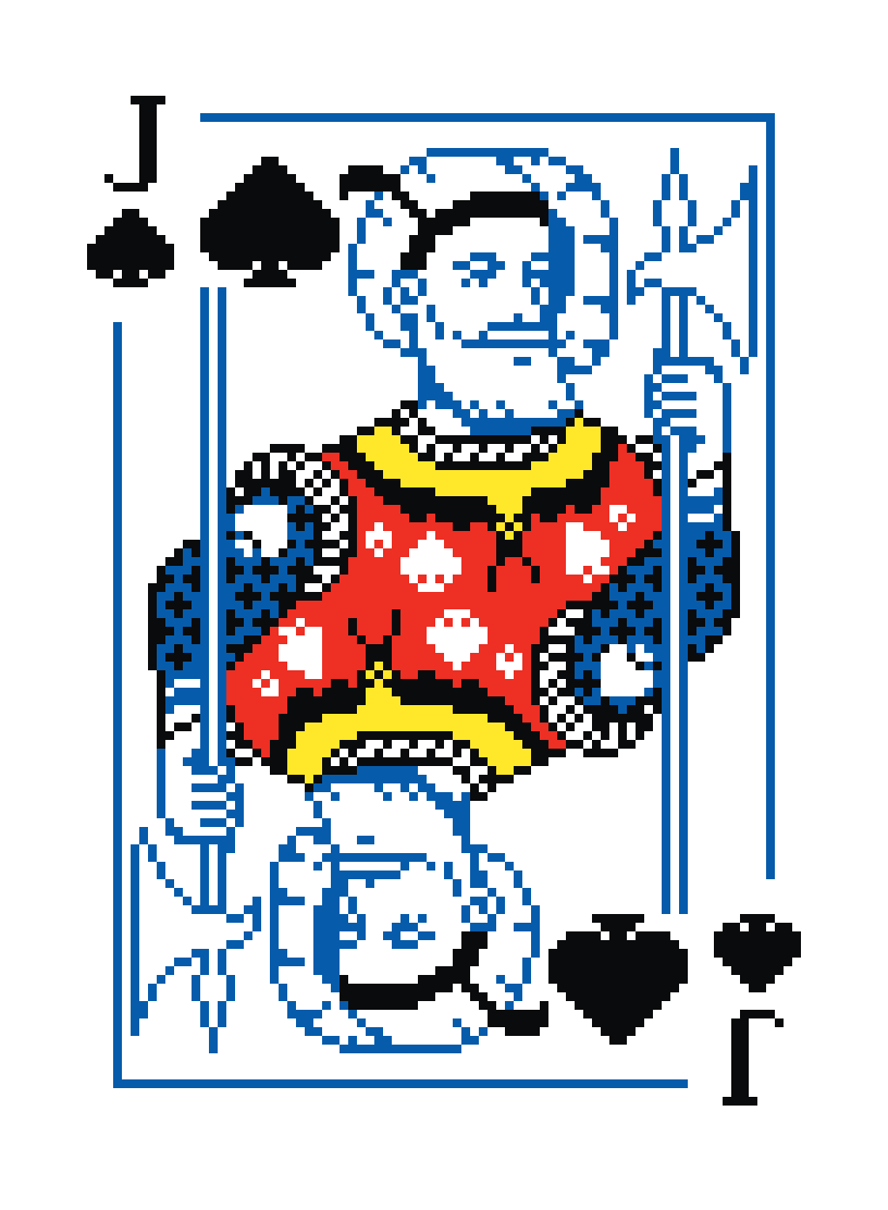 the_esparon's tweet photo. Jack of Spades #pixelart #ドット絵 https://t.co/Q1FajpBWVt