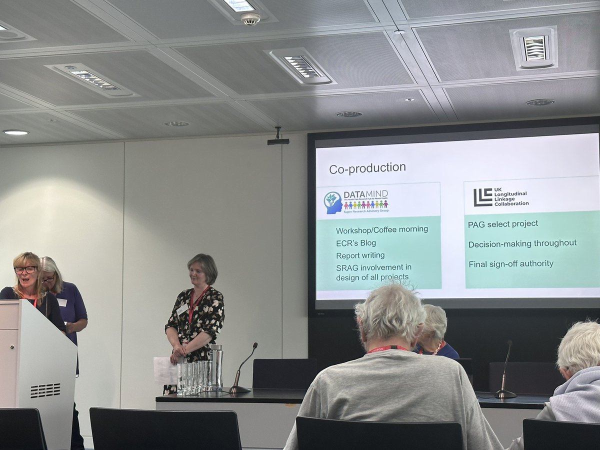 DATAMIND's Jan Speechley (SRAG member) and Linda Jones (PPI Lead) are up now with Kirsteen from @UKLLCollab at the @HDR_UK Alliance Transparency Showcase, discussing our work with @KingsCollegeLon to make health data more accessible and understandable for everyone.