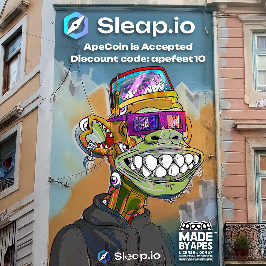 See you in Lisbon Apes ! 🇵🇹 ApeFest is sold out , it’s time to book your hotel accommodation.🏨 With 200+ hotels available in Lisbon , Sleap.io would like to offer all @BoredApeYC attendees a 10% discount off their hotel accommodation for ApeFest. 🦍 Apply