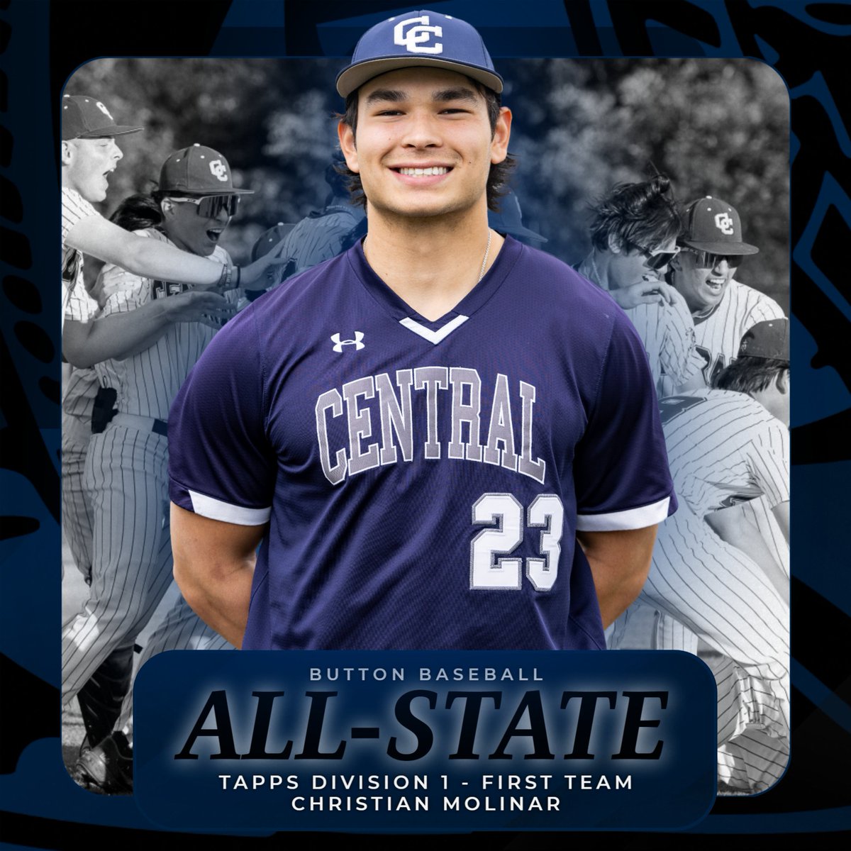 Central Catholic High School Athletics (@buttonathletics) on Twitter photo Congratulations to the following athletes for earning First Team All-State honors in <a href="/TAPPSBaseball/">TAPPS Baseball</a> Division 1.
Jason Herrera - INF
Christian Molinar - P
#WLH | #CCProud Congratulations to the following athletes for earning First Team All-State honors in <a href="/TAPPSBaseball/">TAPPS Baseball</a> Division 1.
Jason Herrera - INF
Christian Molinar - P
#WLH | #CCProud
