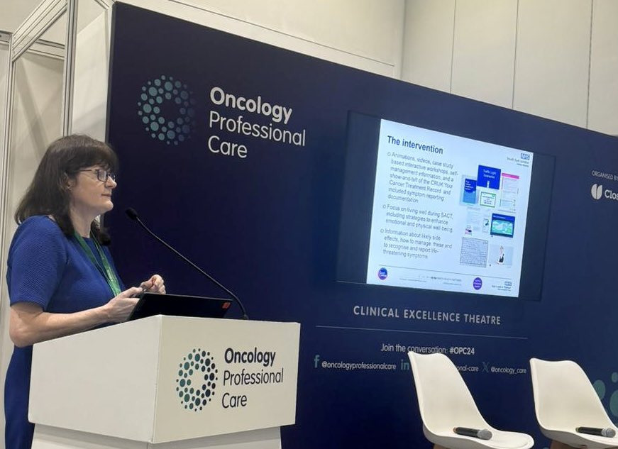 UKONSmember's tweet photo. Huge thanks to our speakers @Coakley167 @jnthnknght @Gina_92_ &amp; participants at the #OPC24 conference @UKONSmember Nursing Stream today. Fantastic to hear the evidence for a SACT group consultation and important updates on the AOS Competency Passport &amp; SACT Digital Passport. https://t.co/O57loGyCLu