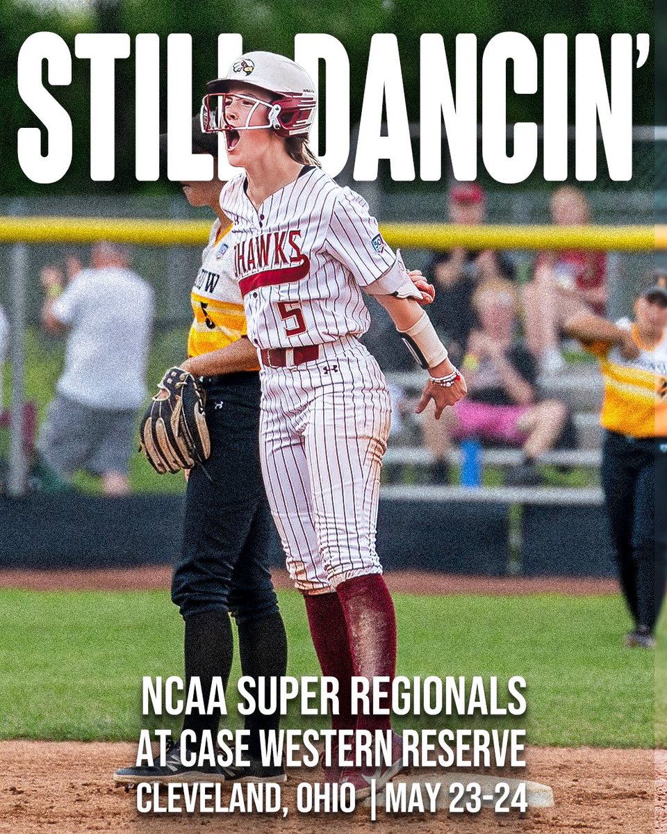 𝐬𝐭𝐢𝐥𝐥 𝐝𝐚𝐧𝐜𝐢𝐧’ 🪩

<a href="/CoeSoftball/">Coe College Softball</a> heads to Cleveland for the <a href="/NCAADIII/">NCAA Division III</a> Super Regional Round, facing no. 7 Case Western Reserve in a best-of-three-game series. Schedule ⬇️

Game 1 - 5/23 - 1 PM CT 

Game 2 - 5/24 - 12 PM CT

Game 3 (if nec) - 5/24 2:30 PM CT

#KohawkNation