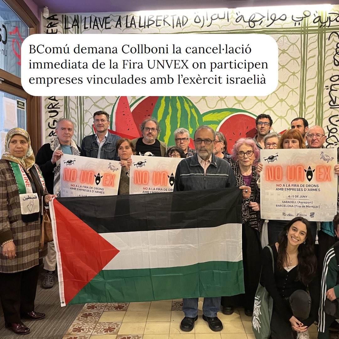 El 4 i 5 de juny tindrà lloc una fira de drons a Barcelona i Sabadell on participaran empreses vinculades al genocidi contra Palestina.

‼️ Exigim a <a href="/jaumecollboni/">Jaume Collboni</a> que cancel·li immediatament la Fira Unvex. El silenci del govern municipal és insuportable

#NoUnvex