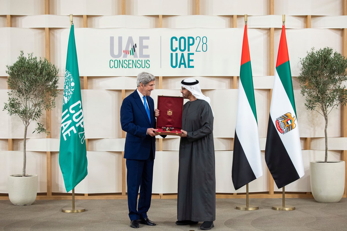 UAE President His Highness Sheikh Mohamed bin Zayed Al Nahyan, bestowed the First Class Order of Zayed II to global dignitaries for their collaborative efforts and key role at COP28, including the historic UAE Consensus. The recipients were: - HE Olafur Ragnar Grimsson, former