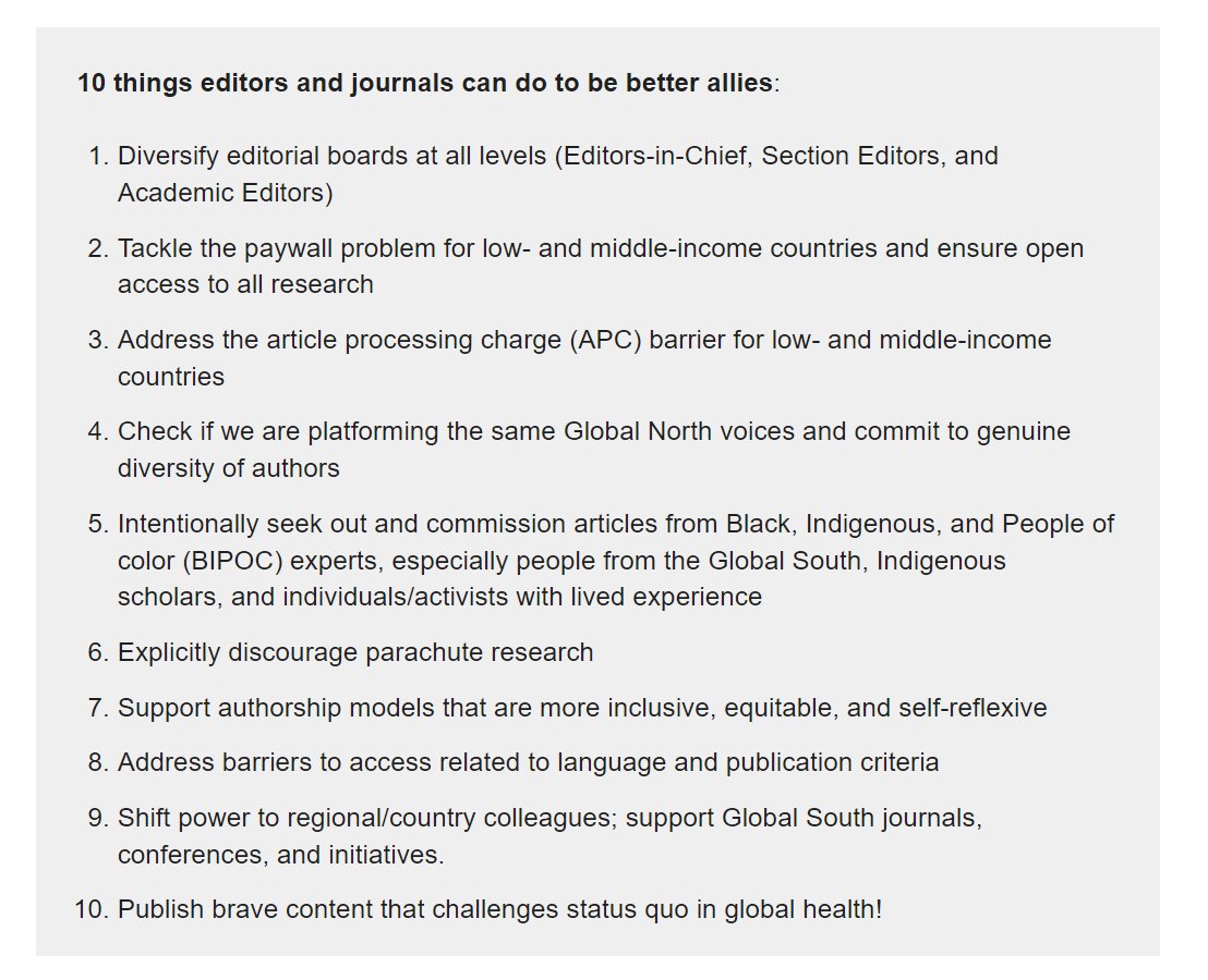 10 things editors and journals can do to be better allies

journals.plos.org/globalpubliche…