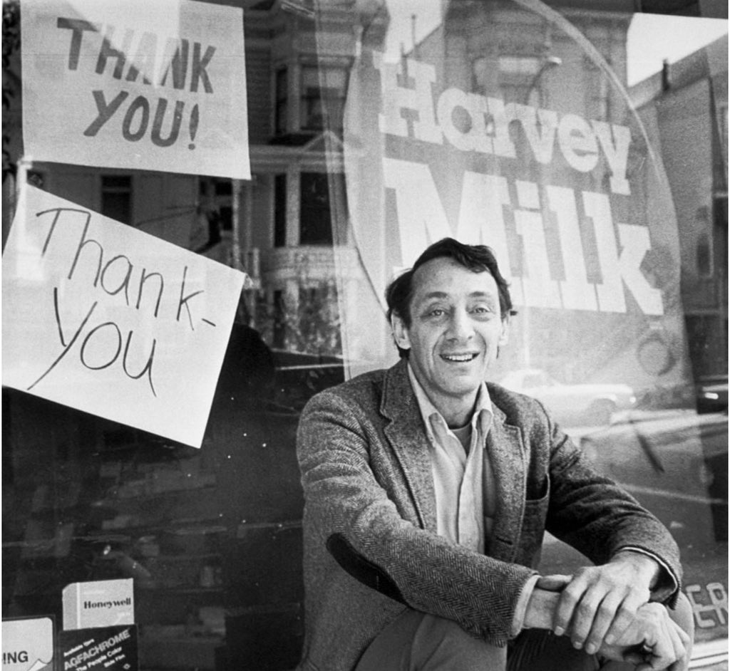 Remembering Harvey Milk on his birthday. And, yes, thank you.