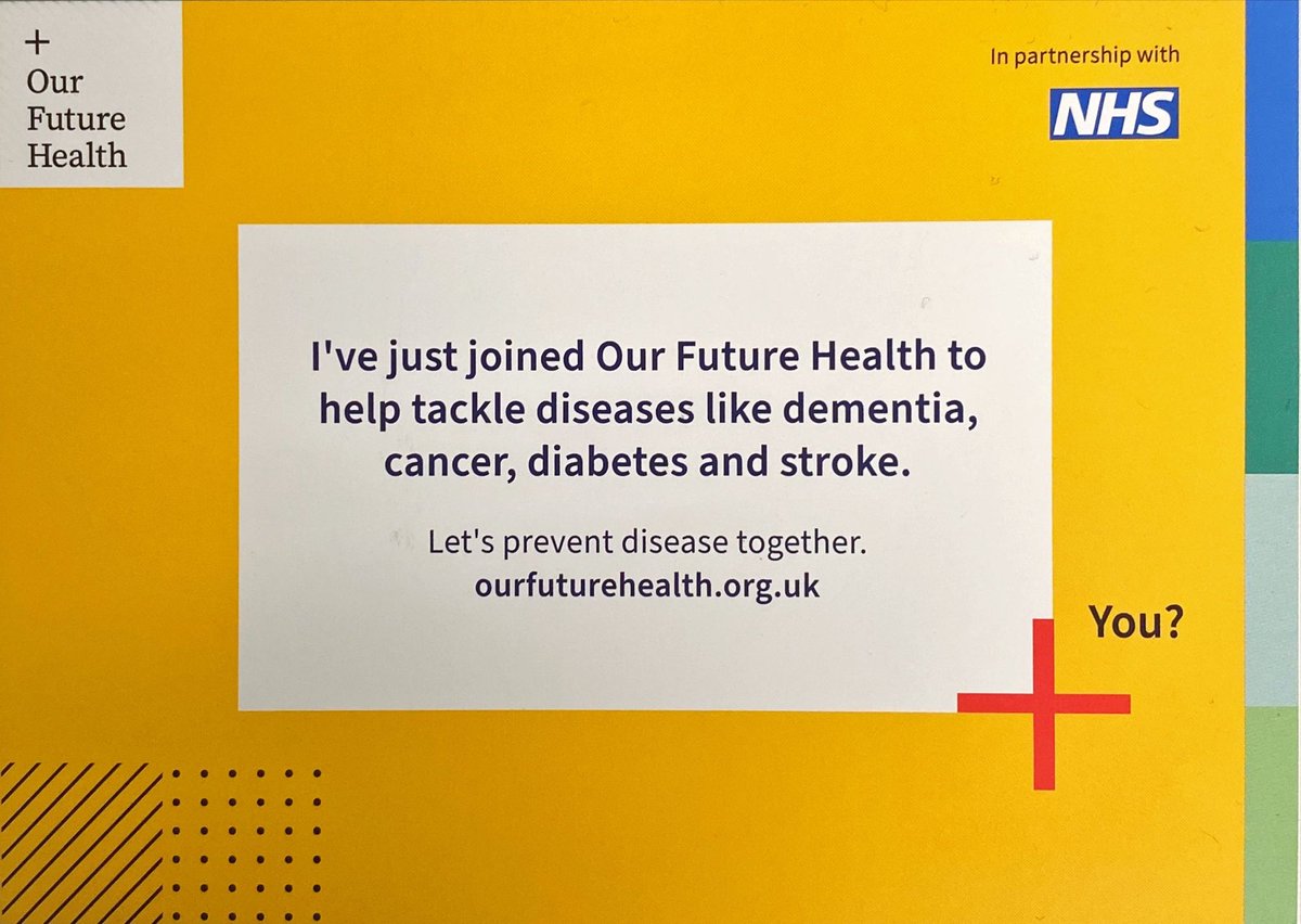 worldofForms (@markpramsey) on Twitter photo #ourfuturehealth <a href="/ourfuturehealth/">Our Future Health</a> Quick and easy to sign up, get basic BP and Cholesterol check and be part of improving health outcomes in the future! #ourfuturehealth <a href="/ourfuturehealth/">Our Future Health</a> Quick and easy to sign up, get basic BP and Cholesterol check and be part of improving health outcomes in the future!