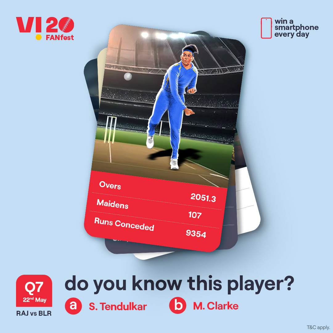 A challenge that separates the cricket experts from the rest. Identify this player and you stand a chance to win a smartphone every day. 1. Follow our page 2. ⁠Comment the right answers with #Vi20FANfest #ChallengeAlert #WinPrizes #Quiz #Challenge #ParticipateAndWin #RAJvsBLR