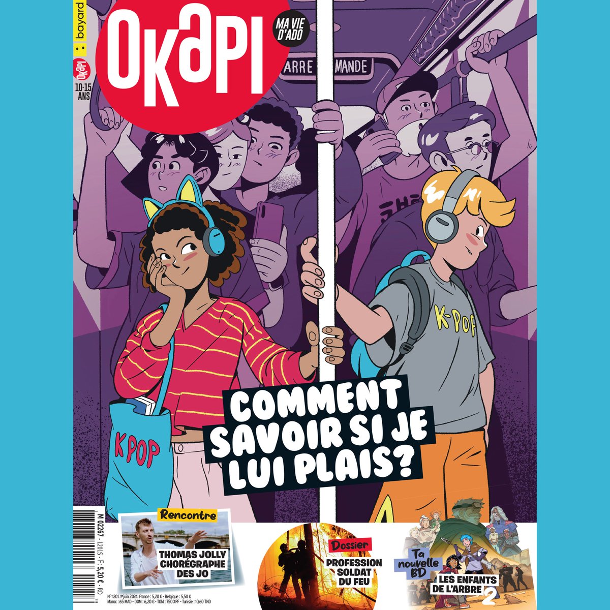 Le nouvel Okapi arrive en kiosque !

🥰 Comprendre le langage de l’amour n’est pas toujours facile ! Okapi t’a concocté un petit guide !

🧑‍🚒 Dans le dossier : "Profession : soldats du climat".

☺️ Découvre Thomas Jolly, metteur en scène des JO !