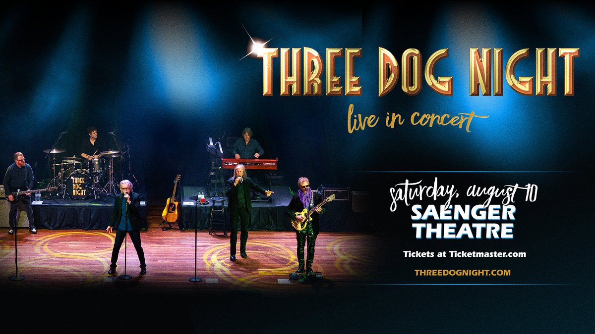 PRE-SALE NOW! Lock in seats for Three Dog Night live at the Saenger Theatre now at the box office or bit.ly/TDN24 with code: JOY

#MobileAlabama #MobileAL #GulfCoast #MobileCounty #BaldwinCounty #Pensacola #Biloxi