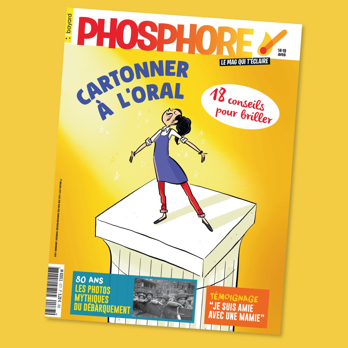Le nouveau Phosphore arrive !

🥴S'exprimer devant un public, ce n'est pas facile pour tout le monde !

📸À l’occasion du 80e anniversaire du D-Day, on a sélectionné huit clichés pris par Robert Capa !

🖊️"Je suis devenue amie avec une grand-mère". Découvre l'histoire d'Olivia.