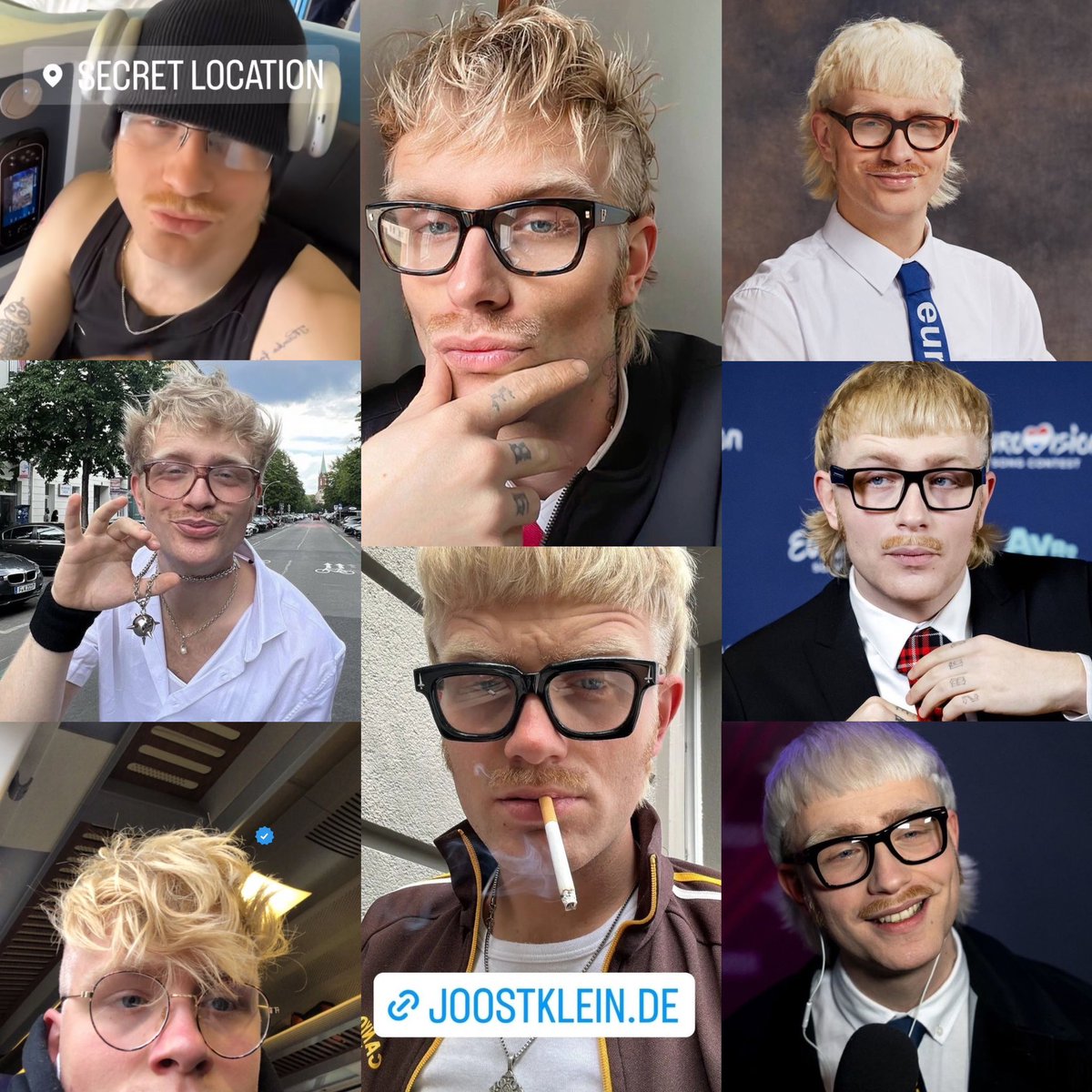 illiate's tweet photo. joost klein and his varied collection of glasses 😮‍💨😮‍💨 https://t.co/jaJicABZ24