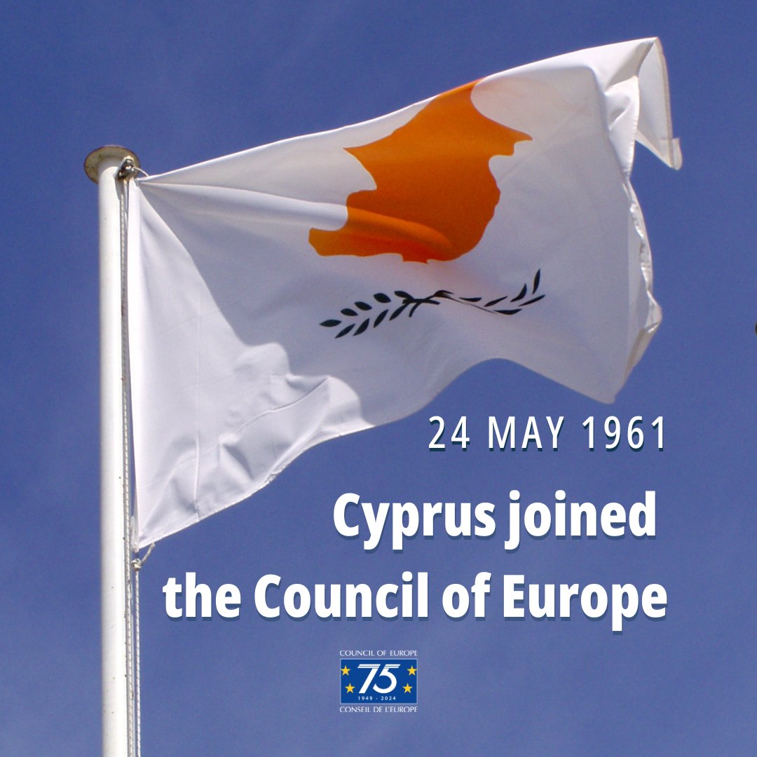 #OnThisDay in 1961, Cyprus joined the Council of Europe. Together, the Council of Europe and its 46 CoE member states represent a unique system for protecting #HumanRights, #Democracy and #RuleOfLaw. Cyprus & #CoE: coe.int/en/web/portal/… @CyprusMFA @Cyprus_CoE