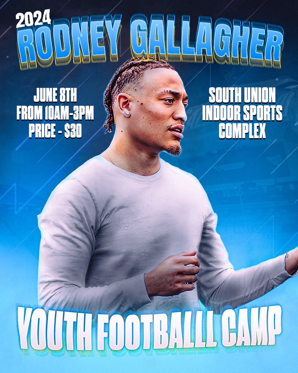 Jaster Athletes (@jasterathletes) on Twitter photo 🚨 JUNE 8 🚨
<a href="/Rodney_G3/">Rodney Gallagher 3rd (LLC💕)</a> will be hosting his 2nd annual youth football camp this year in Uniontown, PA. Last year was a huge success and we can't wait to see more this year! Excited to see everyone that comes out!
Register with the link below ⬇️
eventbrite.com/e/rodney-galla… 🚨 JUNE 8 🚨
<a href="/Rodney_G3/">Rodney Gallagher 3rd (LLC💕)</a> will be hosting his 2nd annual youth football camp this year in Uniontown, PA. Last year was a huge success and we can't wait to see more this year! Excited to see everyone that comes out!
Register with the link below ⬇️
eventbrite.com/e/rodney-galla…