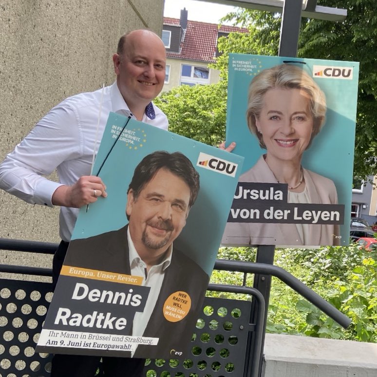 Endspurt: Noch 18 Tage bis zur #Europawahl. 🗳️🇪🇺 Volle Unterstützung für @vonderleyen und @RadtkeMdEP! 💪🏻💪🏻💪🏻 Für Freiheit, Sicherheit und Wohlstand gilt es: #CDU wählen.