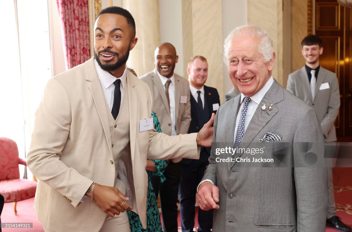 Chris Jackson (@chrisjack_getty) on Twitter photo The King was on great form today - Here he shares a ‘fist bump’ with DJ <a href="/TylerWestt/">TYLER WEST</a> whilst meeting winners and ambassadors from yesterday’s @PrincesTrust Awards at Buckingham Palace today 👊🏻 👑 The King was on great form today - Here he shares a ‘fist bump’ with DJ <a href="/TylerWestt/">TYLER WEST</a> whilst meeting winners and ambassadors from yesterday’s @PrincesTrust Awards at Buckingham Palace today 👊🏻 👑