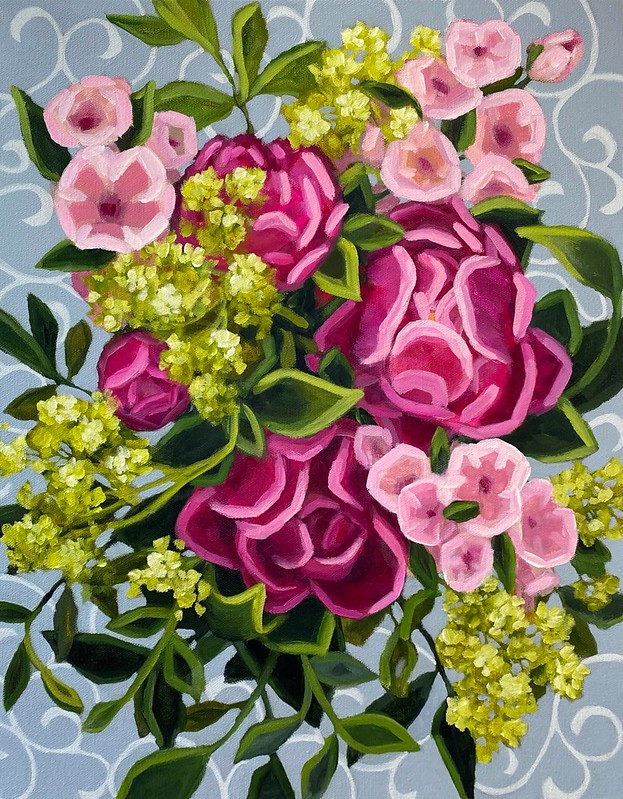 The weather is warm and the flowers are BLOOMING! Check out these 20'x16' blooms titled 'Hope in Bloom' by Raquel Roth! #localart #halifaxart #halifaxns #artgallery #artcollector