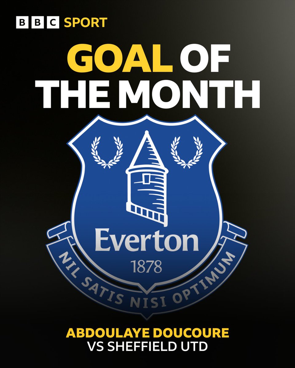 🏆 We have a winner! 👌 @abdoudoucoure16's close-range header after a slick move, in Everton's 1-0 win against #SUFC at Goodison Park, is the @bbcmerseysport May Goal of the Month for #EFC #⃣ #EVESHU #PL #TotalSport