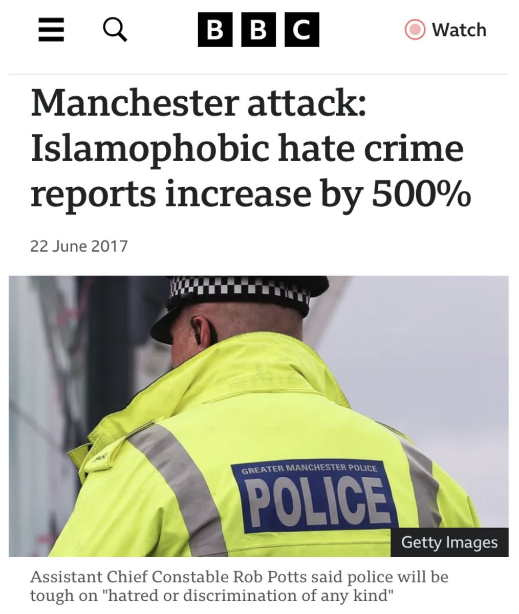 Seven years ago today, British-born Salman Abedi detonated a bomb at an Ariana Grande concert in Manchester, England. 22 people died and 116 more were injured. Not too long after this horrific act of failed multiculturalism, the BBC's reporting on the terrorism shifted to this...
