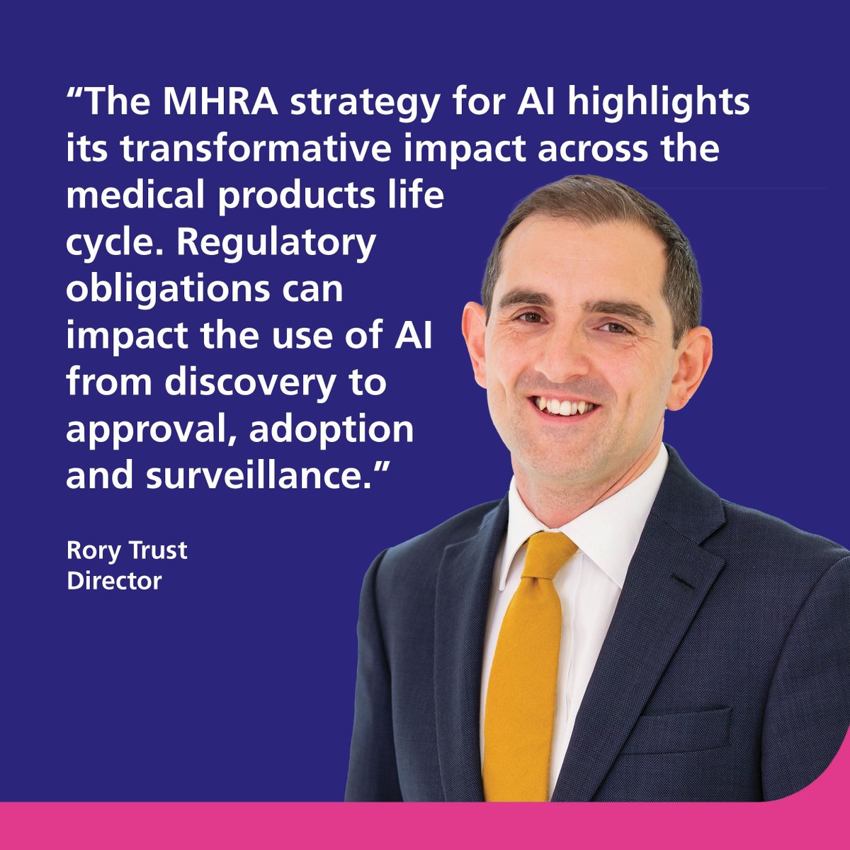 In the latest update in our Health Tech series, Rory Trust considers the MHRA’s recently published #AI strategy and how this will impact the Healthcare and Life Sciences sectors. Read our latest article: buff.ly/4dK1YP7 #Healthcare #HealthTech #ArtificialIntelligence