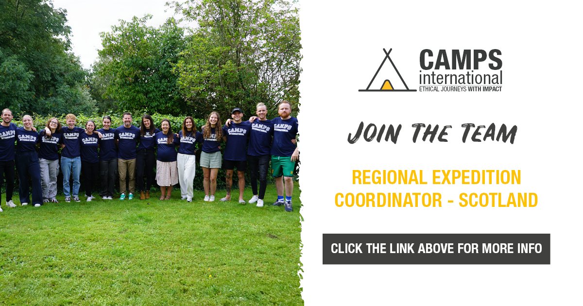 We're hiring a Regional Expedition Coordinator in Scotland! 🌟 We are looking for a real “people-person”, with a passion for travel and who is also target-driven with excellent sales skills. Find out more and apply here! 👉️campsinternational.com/careers-with-c… #EdinburghJobs #GlasgowJobs