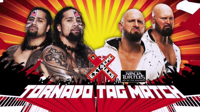 5/22/2016 Luke Gallows & Karl Anderson defeated The Usos in a Tornado Tag Team Match at Extreme Rules from the Prudential Center in Newark, New Jersey. #WWE #ExtremeRules #LukeGallows #KarlAnderson #TheOC #TheGoodBrothers #TheUsos #JimmyUso #JeyUso #TornadoTagTeamMatch