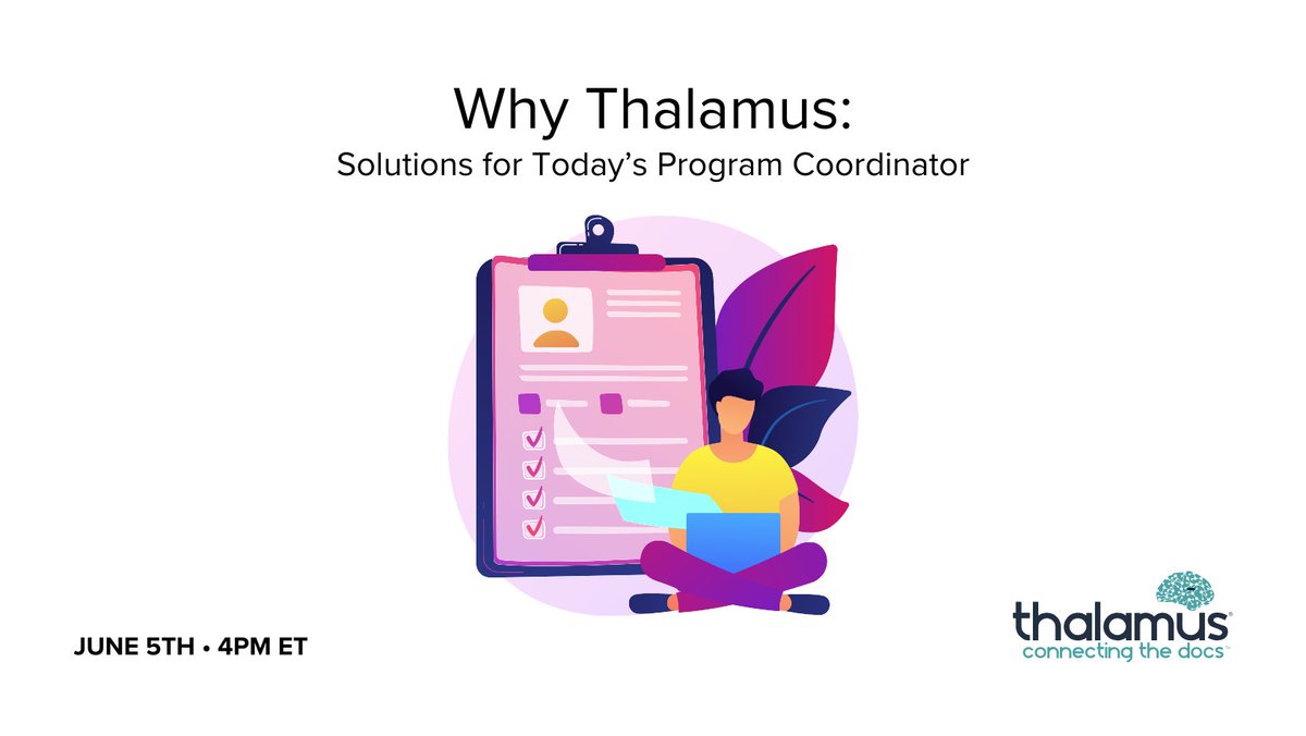 Transform your virtual recruitment at our next community forum, Why Thalamus: Solutions for Today's Program Coordinator, where a panel of Thalamus experts will address your most pressing challenges!

Register today:
hubs.ly/Q02y0_M80
#GME #MedEd #Match2025 #MedTwitter