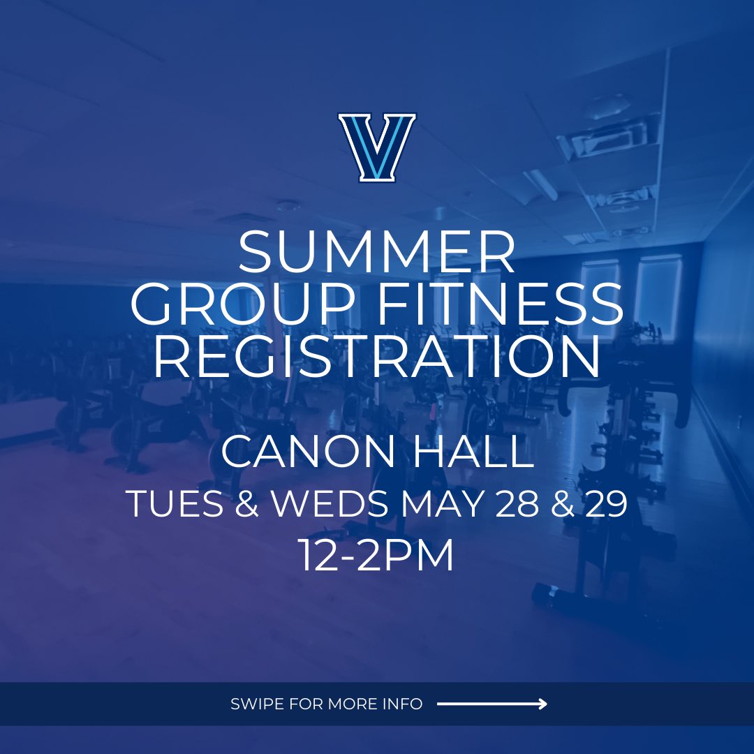 VillanovaREC's tweet photo. Join us for lunchtime yoga and spin through June and July this summer! Registration is next week, May 28th and 29th from 12-2pm in Canon Hall. See you there! 🧘🚲☀️ https://t.co/OG5UffEIUM