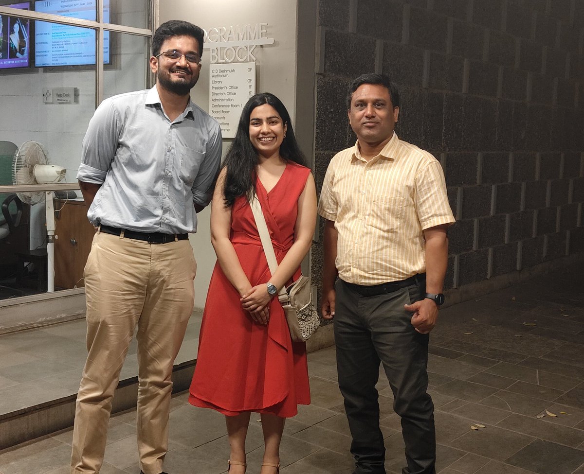 Great to finally meet my coolest co-authors &amp; colleagues <a href="/DishaAgrawal02/">Disha Agrawal</a> &amp; <a href="/parth_0013/">Parth | पार्थ</a> at <a href="/IIC_Delhi/">India International Centre(Official Account)</a> today!

It's been a pleasure engaging in cross-learning opportunities with the new generation of #publichealth &amp; #healthcare leaders!
#Collaboration
#Research #researchmentoring