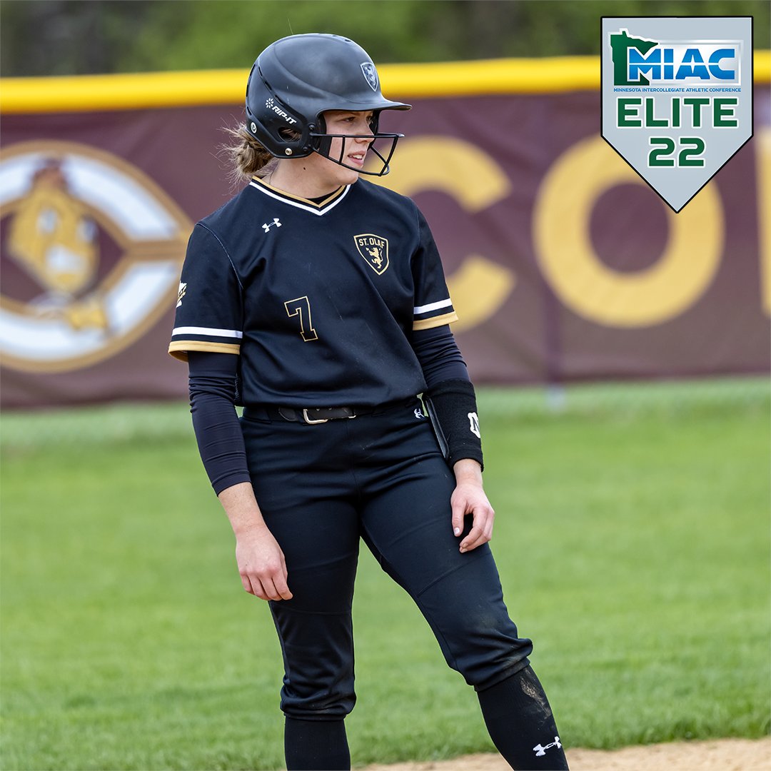 For the second time in her career, @StOlafSoftball's Hannah Peschel earned the #MIAC Elite 22 Award, becoming the second Ole in any sport to receive the honor twice!

RELEASE: athletics.stolaf.edu/news/2024/5/22…

#UmYahYah | #OlePride | #d3sb