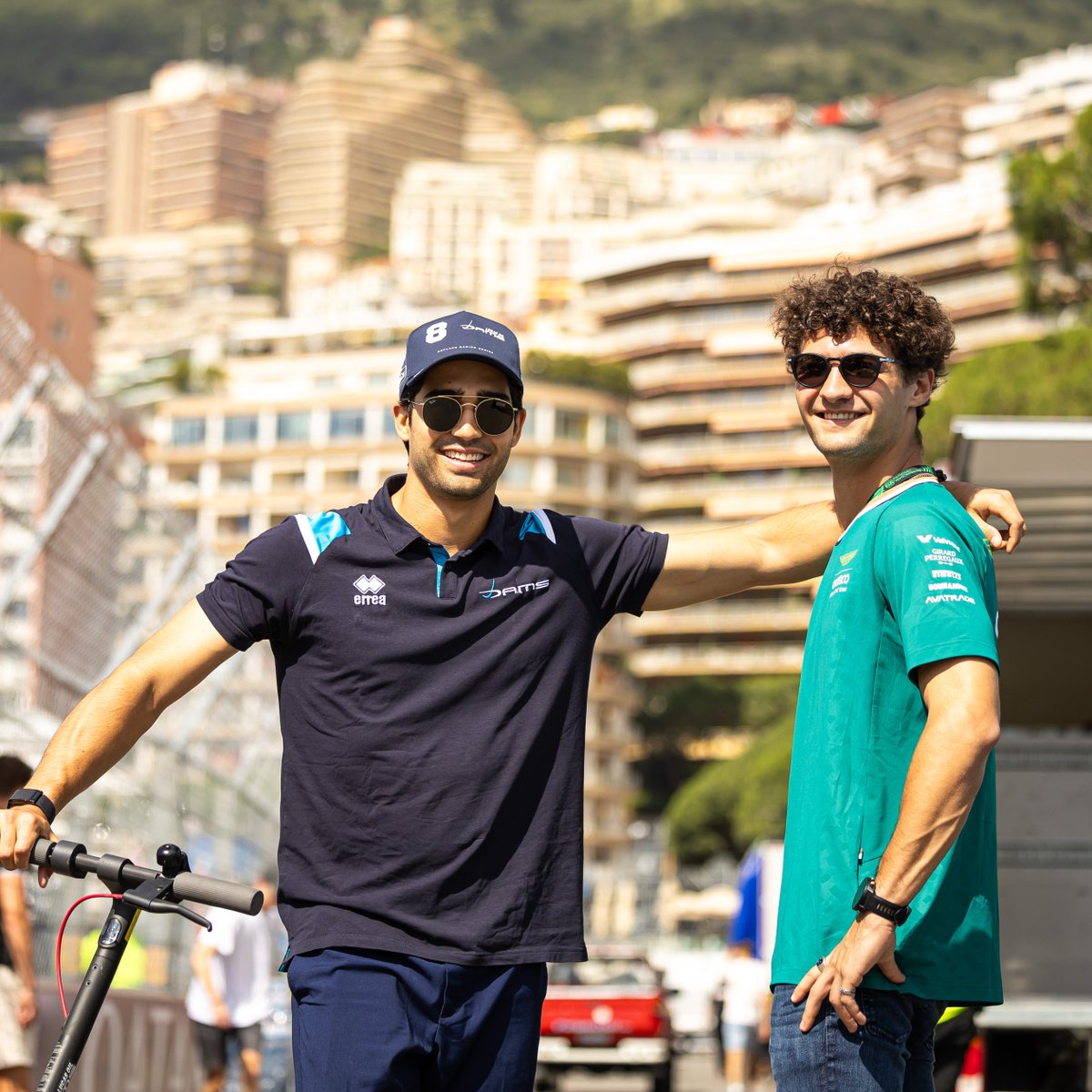 Checking out the track in a sunny Monte-Carlo! 😎 📸 Dutch Photo Agency #F2 #AllezLesBleus #DAMSLucasOil #MonacoGP