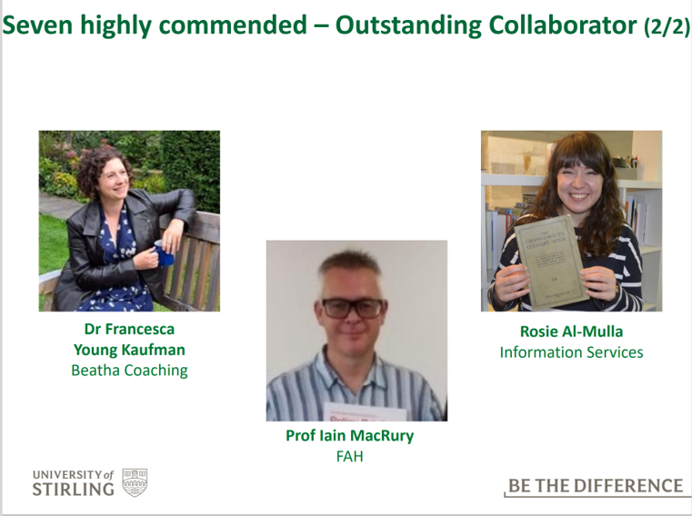 Congratulations to our archivist Rosie for her Outstanding Collaborator award at the <a href="/StirUni/">University of Stirling</a> Festival of Research 2024 Research Culture Awards! 🎉🎉🎉
#SupportingResearch <a href="/isstirling/">IS @ Uni of Stirling</a> <a href="/artatstirling/">Art Collection, University of Stirling</a> <a href="/ustirhistpol/">StirlingHistHeritPol</a> <a href="/IAS_Stir/">Institute for Advanced Studies</a>