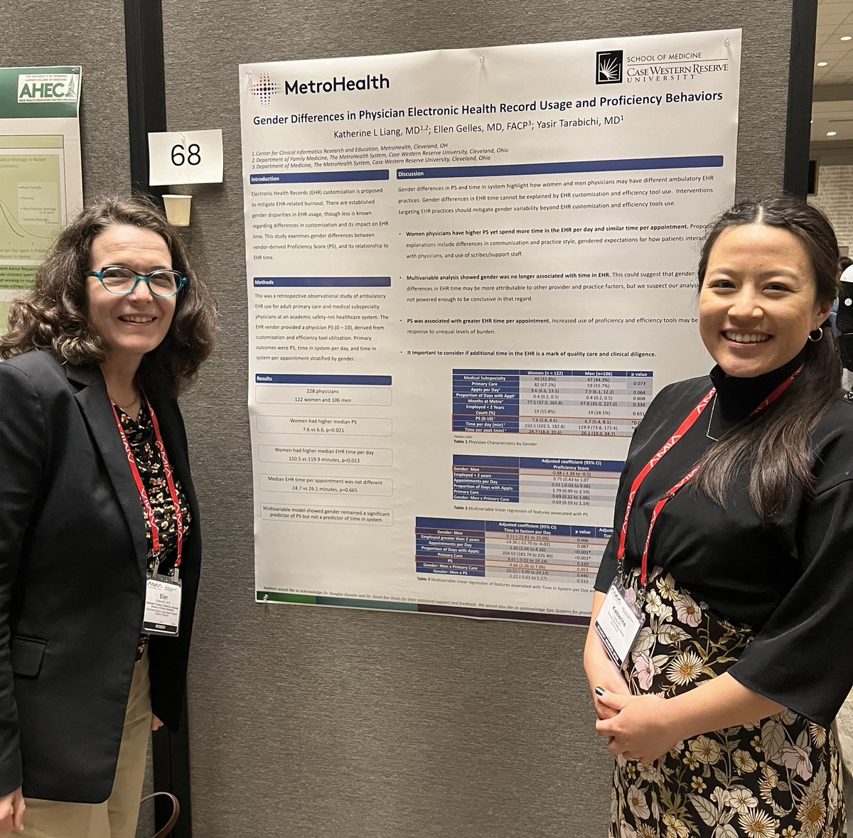 Honored and proud to work with/ Kathee Liang, MD  and <a href="/YTarabichi/">Yasir Tarabichi MD, MSCR</a>    on this project. Quite a resonant issue, judging by the traffic at our poster! 
<a href="/AMIAinformatics/">AMIA</a> #CIC24 #womeninmedicine 🔥