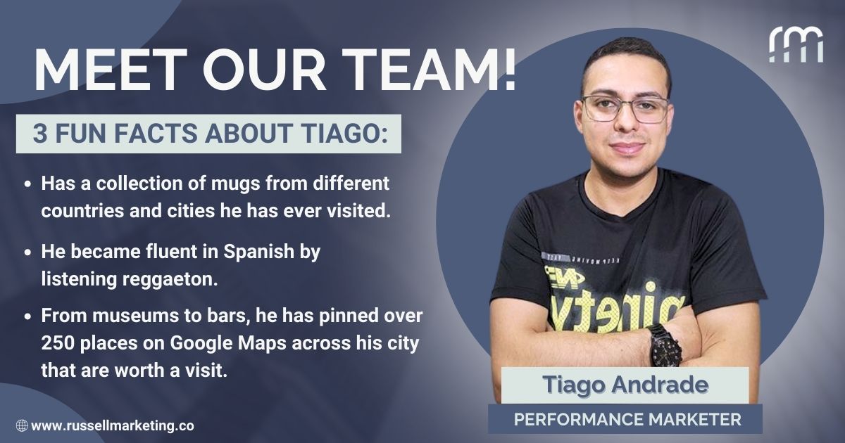 Meet the Members of Russell Marketing! 🚀

Tiago is our Performance Marketer. 💕

Read the thread to know more Tiago with our fast Q&A!

Visit our website to see the rest of our team!
🌐russellmarketing.co/#team

#russellmarketing #meettheteam #ourteam #teamintroduction  #team