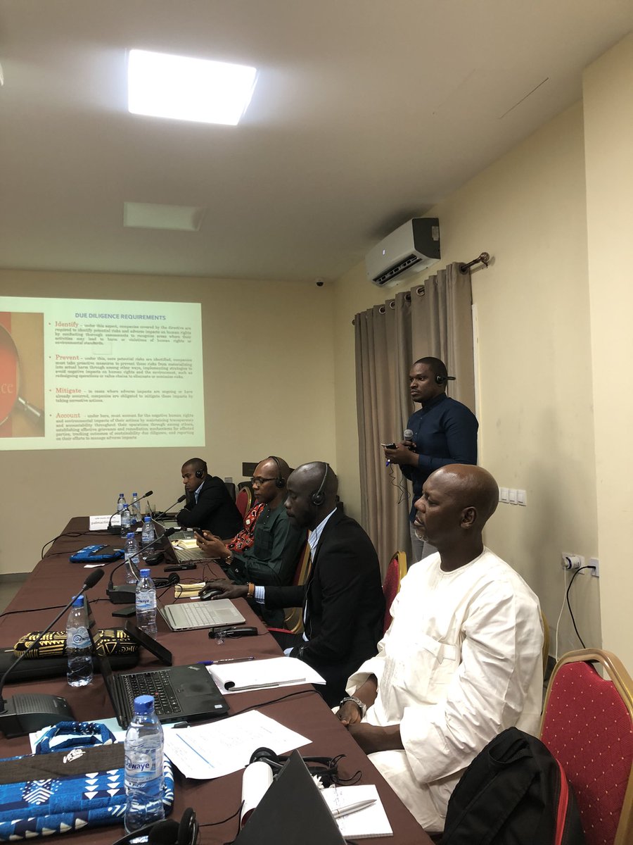 UccaUg's tweet photo. #MHRDD
Our @jbyomuhangyi is sharing with stakeholders in West and Central Africa the ripple effect of the European Union Corporate Sustainability Due Diligence Directive during the Mandatory Human Rights Due Diligence Workshop. @ISERUganda @AfricanACCA @EUinUG @SEATINIUGANDA https://t.co/ZtdXg0NZyu