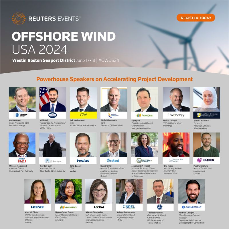 DiamondOSW's tweet image. DOW CEO Chris Wissemann will be speaking at Offshore Wind USA 2024 (June 17-18) in Boston, hosted by @reutersevents
bit.ly/4aZMcOt
#OWUS24 #offshorewind #oceanrenewables