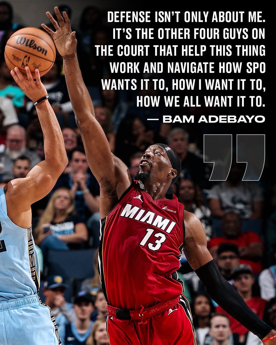 Defense is a team effort, but it always helps having 13 as the anchor of it all 💥 Watch Bam's full interview after earning his first NBA All-Defensive First Team honor - gohe.at/3Kd9mF4
