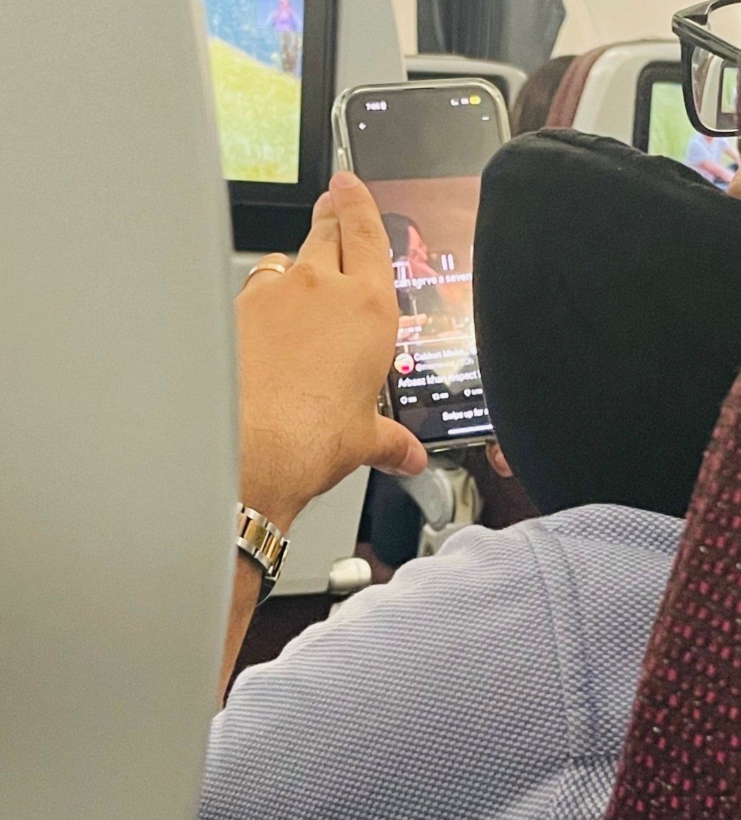 My friend @ChillamChilli was going from New Delhi to Stockholm and saw this guy watching @memenist_ posts.... 🤣 And then his own post & then my post and then @effucktivehumor post. It feels good that educated people of this country follow posts of highly intellectual people