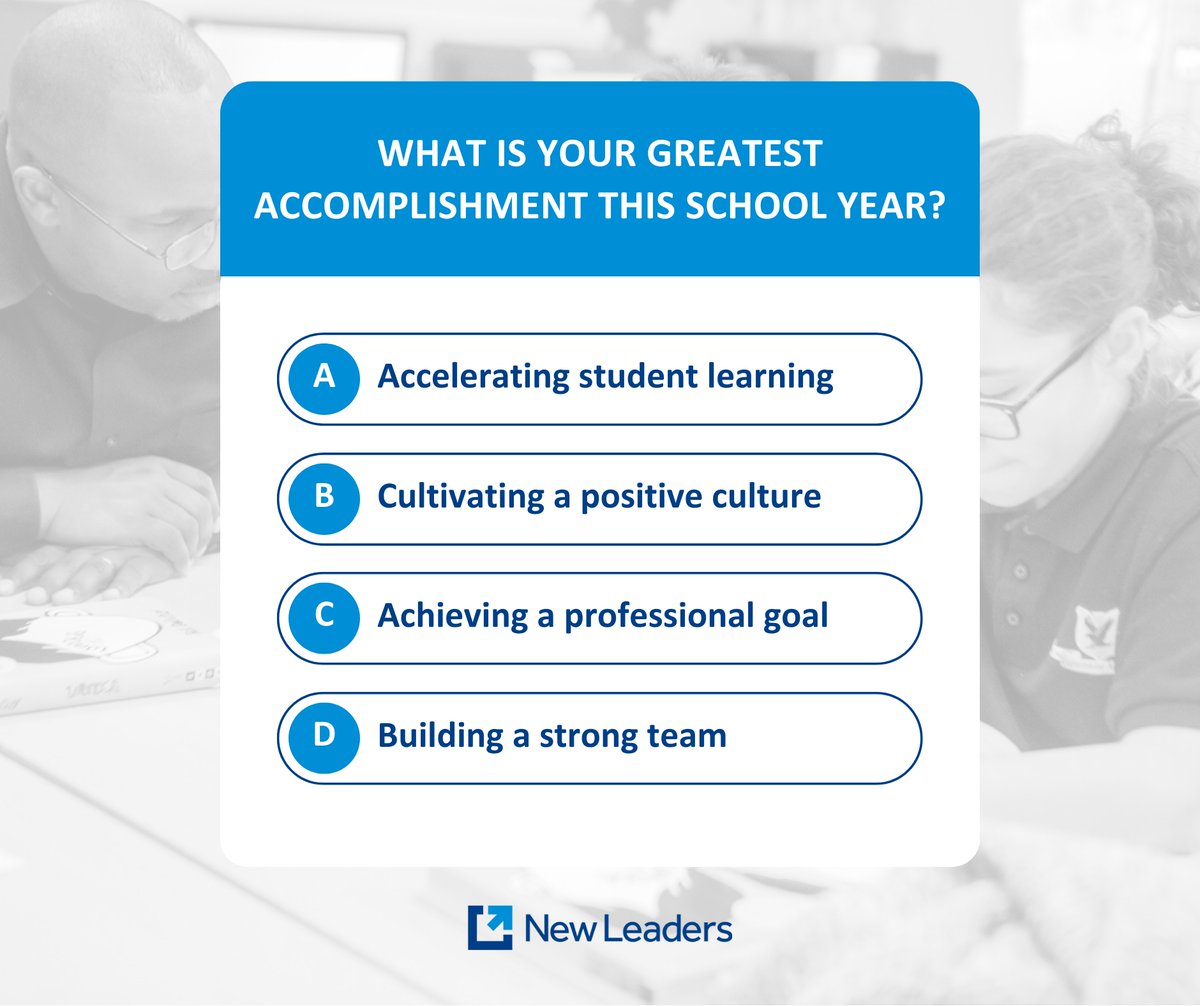 As the school year winds down, we're celebrating our leaders' dedication and achievements! For this month's poll, we'd like to hear from you — what is your greatest accomplishment this year? Share your stories, challenges, and triumphs and let’s celebrate your impact!