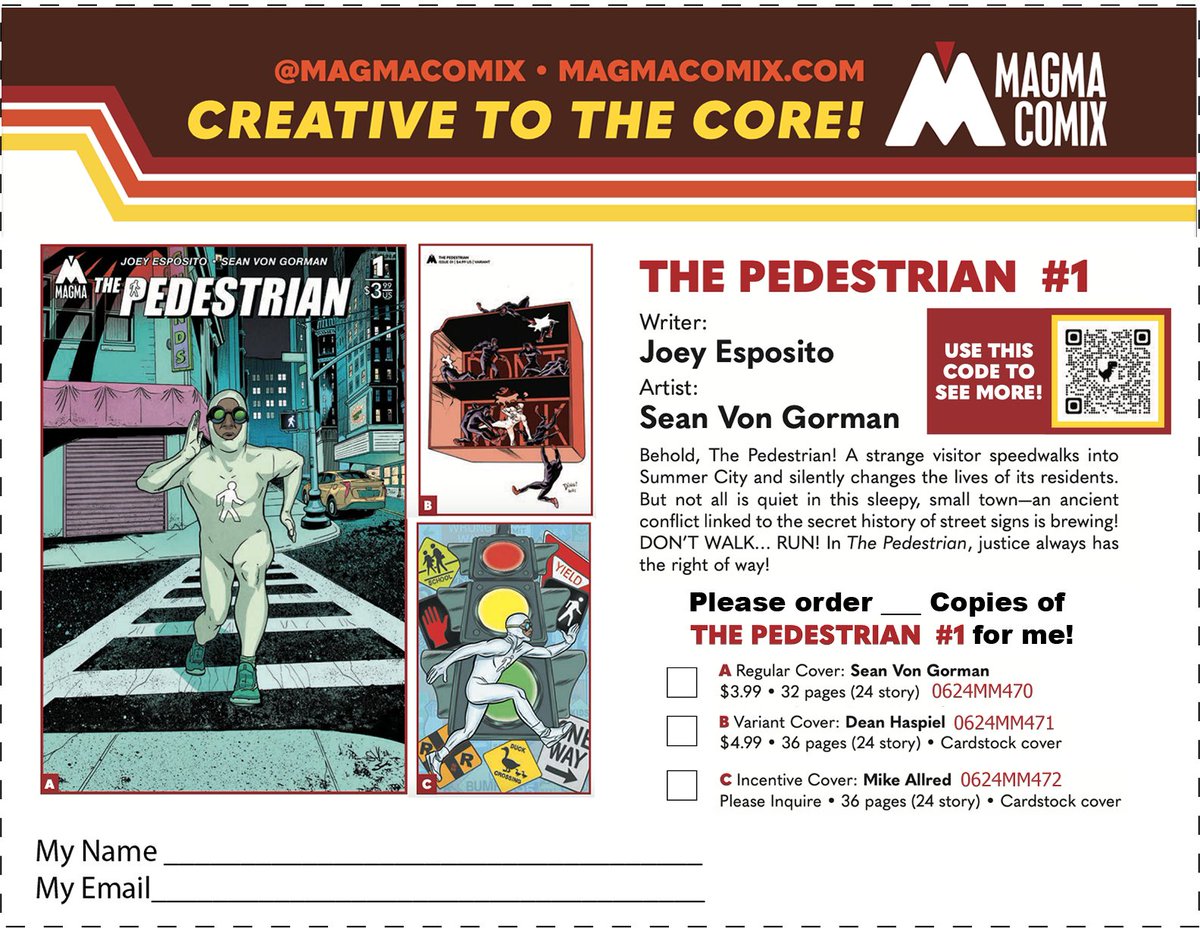 Happy New Comic Book Day! STOP what your doing and WALK (don’t run) to the a Comic Shop and Pre-Order your copy of THE PEDESTRIAN from @MagmaComix! On sale Aug 17th! #comics