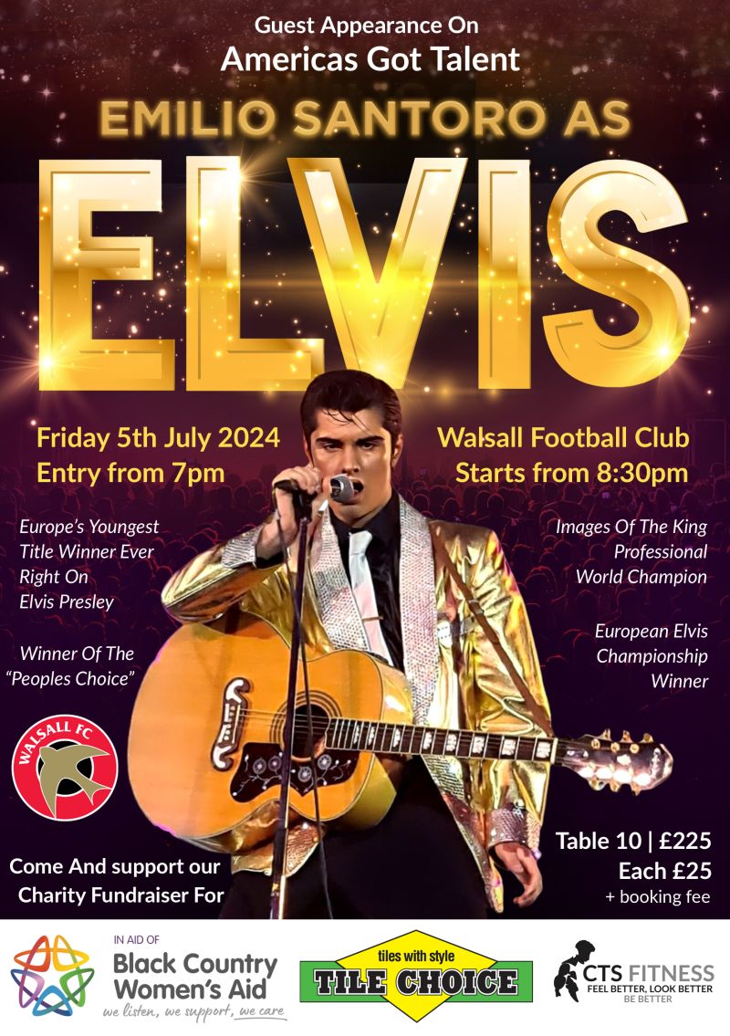 🎤Elvis is in town! Join us on Friday 5th July for a night of live entertainment with Emilio Santoro and purchase your tickets below- it's Now or Never!😉 🎟️bit.ly/4av9zye