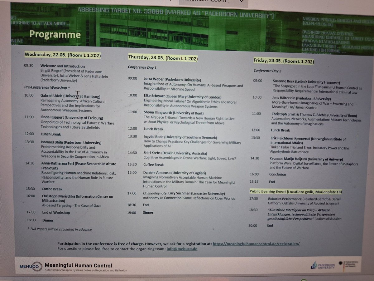 Marijn Hoijtink (@hoijtinkmarijn) on Twitter photo Great first day of discussions at the 'Imaginations of Autonomy: On Humans, AI-based Weapon Systems and Responsibility at Machine Speed' conference at Uni Paderborn. Thanks <a href="/JensHalterlein/">Jens Hälterlein</a> & Jutta Weber for inviting me. Great first day of discussions at the 'Imaginations of Autonomy: On Humans, AI-based Weapon Systems and Responsibility at Machine Speed' conference at Uni Paderborn. Thanks <a href="/JensHalterlein/">Jens Hälterlein</a> & Jutta Weber for inviting me.