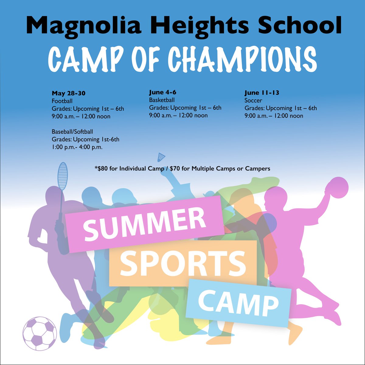Just a reminder that the Camp of Champions will begin next week. You still have time to register your child for camp by using this link: forms.gle/v7npjxLDia81Lt…
Walk-ups are also welcome! If you registered your child online, you can pay on the first day of camp!
#ChiefPride