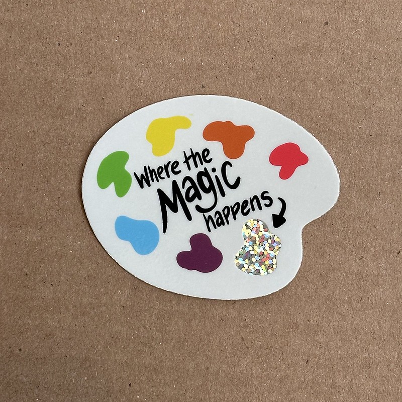 Our magic happens RIGHT HERE at the gallery! Where does your magic happen? Sticker by Salt and Paper Co. #localart #artgallery #artcollector #halifaxns #halifaxart #artwork #sticker #stickerart