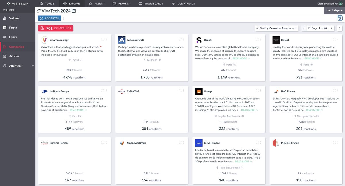 visibrainFR's tweet image. #VivaTech : top des entreprises les plus influentes sur LinkedIn :
1. @Airbus Aircraft
2. @SanofiFR 
3. @LOrealGroupe 
4. @GroupeLaPoste 
5. @cmacgm 
6. @orange 
7. @PwC 
8. @PublicisSapient 
9. @ManpowerGroup 
10. @KPMG